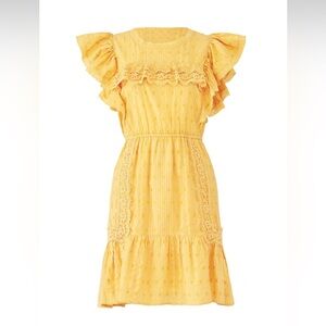 LoveShackFancy Marigold Whitney Dress Yellow Size Small